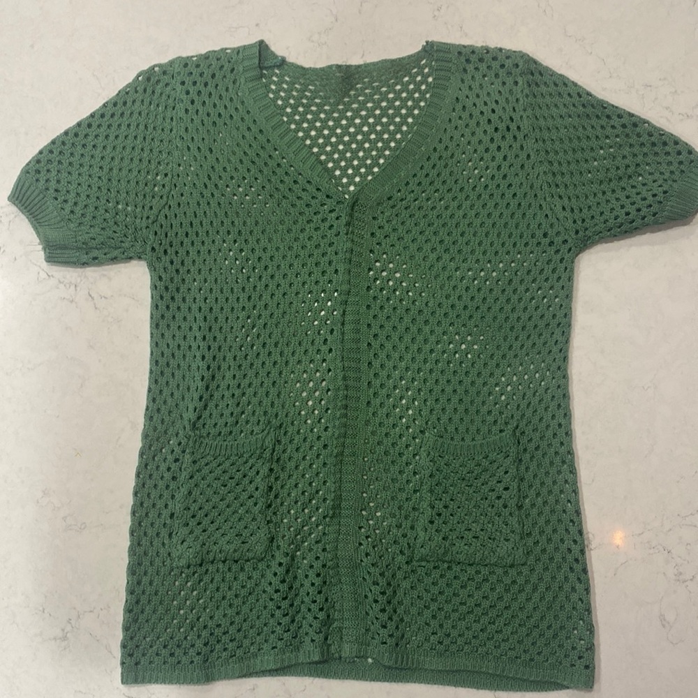 Green See Through Shirt With Pockets